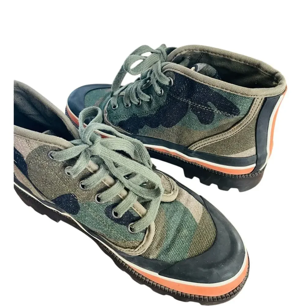 VALENTINO GARAVANI Canvas Camouflage Sneaker Boots Sz 36
